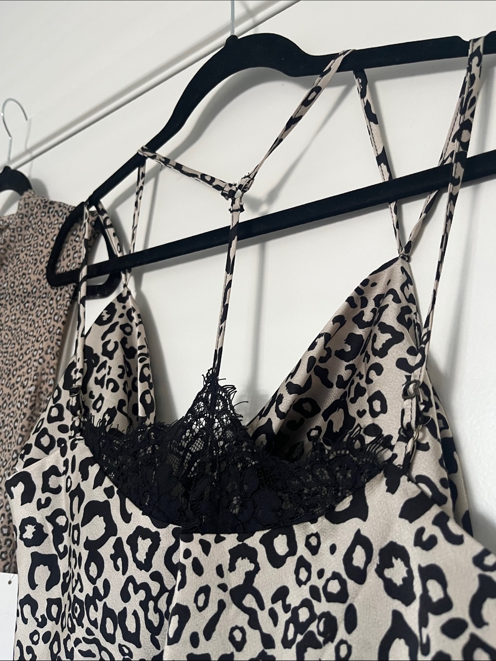 Leopard Print Satin Cami Top - Taupe/Black - Picture 7 of 7